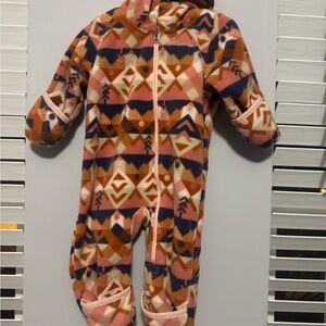 Columbia 6-12 month fleece' Geometric One Piece - Pink, Blue, and Orange